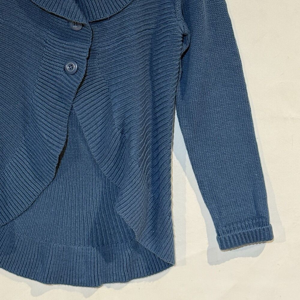 Women’s Motto Blue Shawl Collar Cardigan Sweater Size S Acrylic Wool - Picture 12 of 16